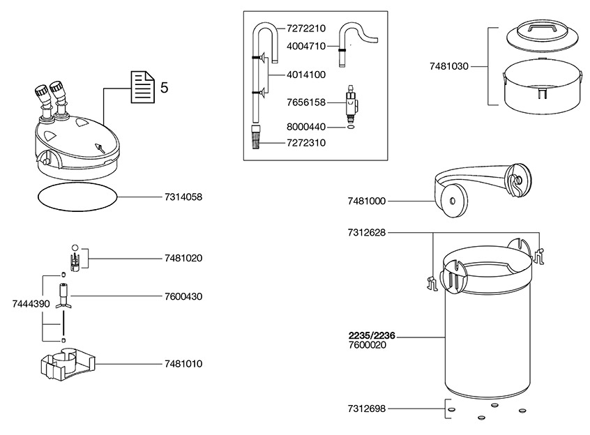 EHEIM turbina (50-60 Hz) para ecco 2235, ecco comofort 2236, (60 Hz) para ecco pro 300